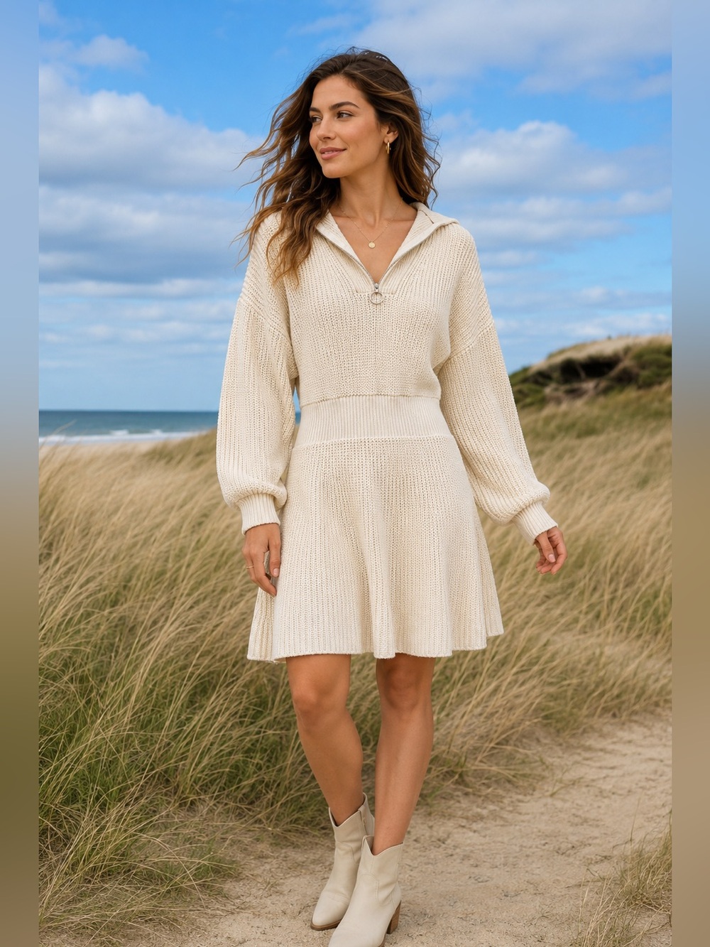 LE LIS Half Zip Sweater Dress NWT Size Medium